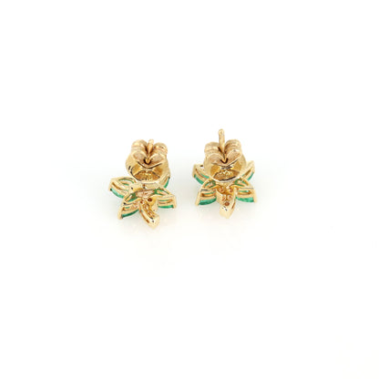 Emerald Stud Earring 14K Gold