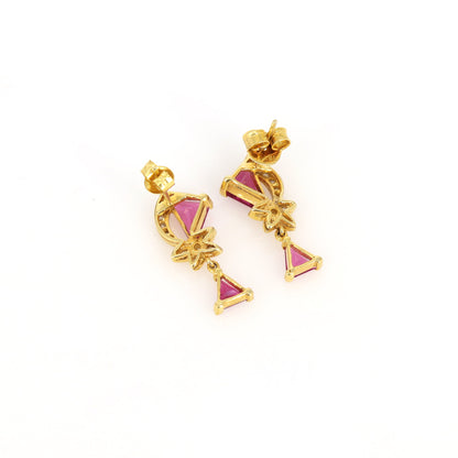 Rubellite Tourmaline Earring 18K Gold