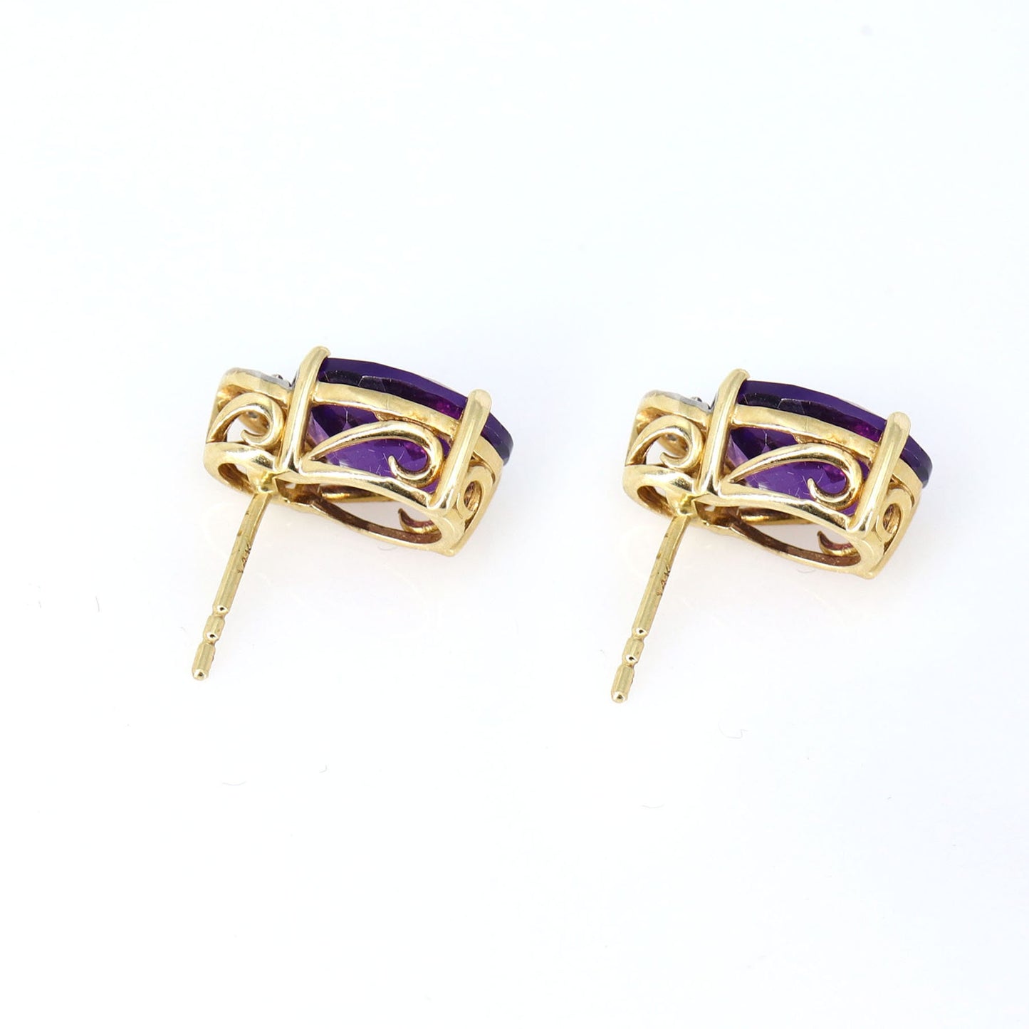 Amethyst Studs "Love Drop" Studs Astrology Jewelry Purple Stone February Dainty Jewelry Dainty Studs 14K Gold