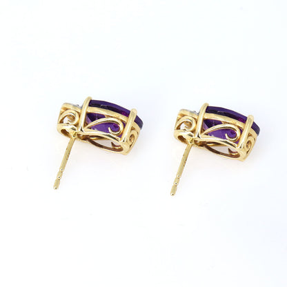 Amethyst Studs "Love Drop" Studs Astrology Jewelry Purple Stone February Dainty Jewelry Dainty Studs 14K Gold