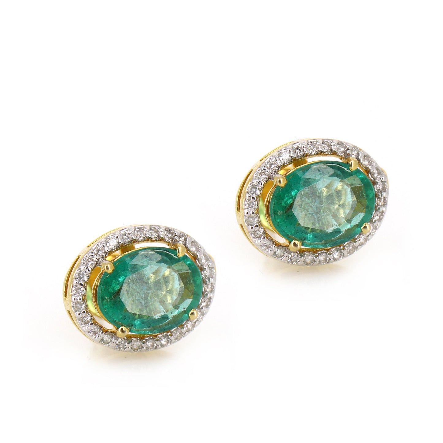 Halo Emerald Earring 18K Gold