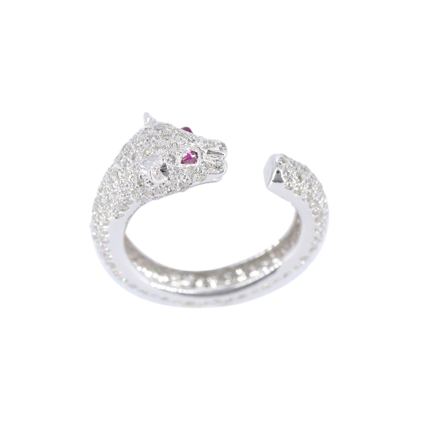 White Jaguar Ring 18K Gold