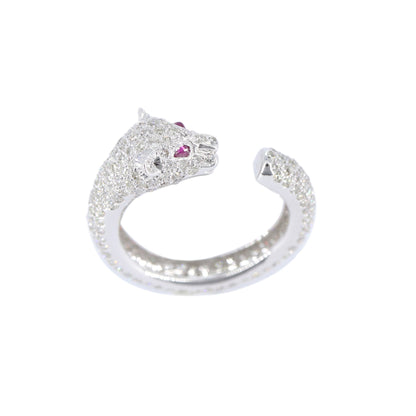 White Jaguar Ring 18K Gold
