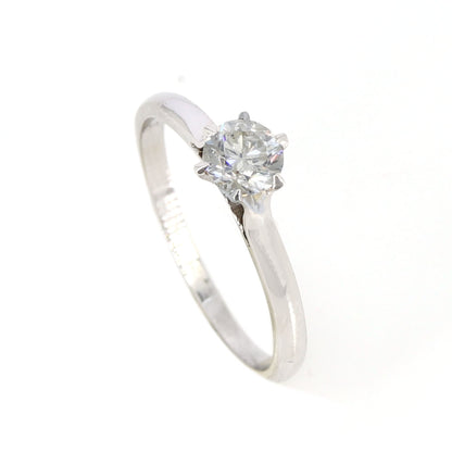 0.35 . White Minimalist Solitaire / Anniversary / Solitaire Wedding Ring 18K Gold