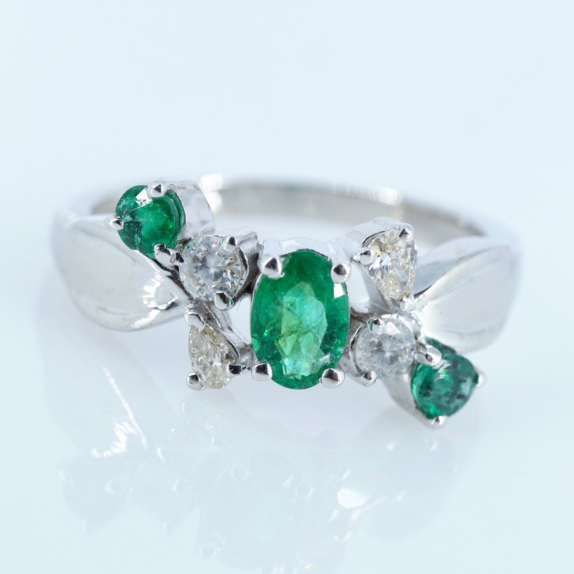 Ruby Emerald Sapphire Ring Silver