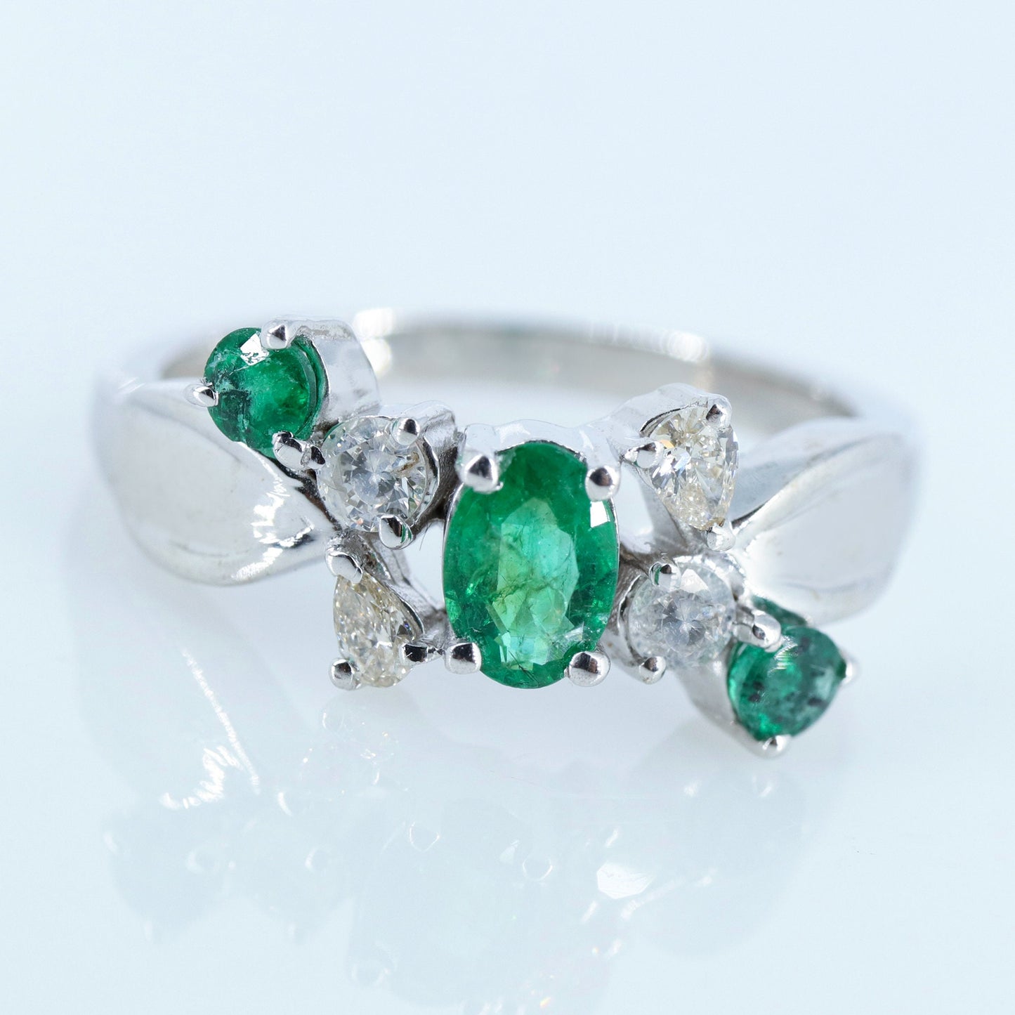 Ruby Emerald Sapphire Ring Silver