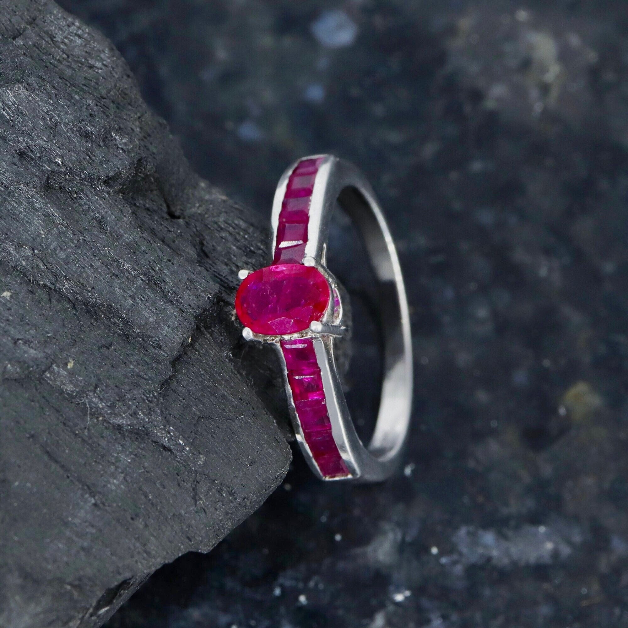 Solitaire Engagement Ring Silver