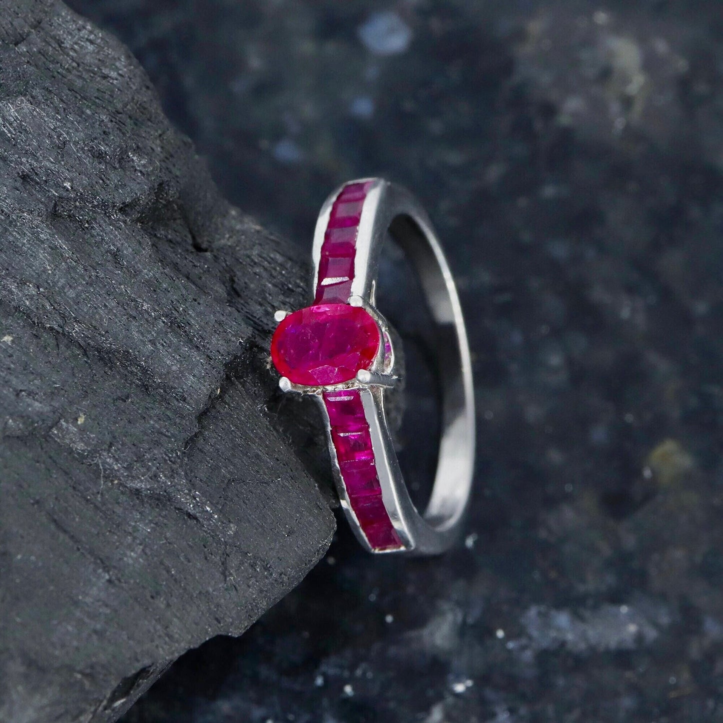 Solitaire Engagement Ring Silver