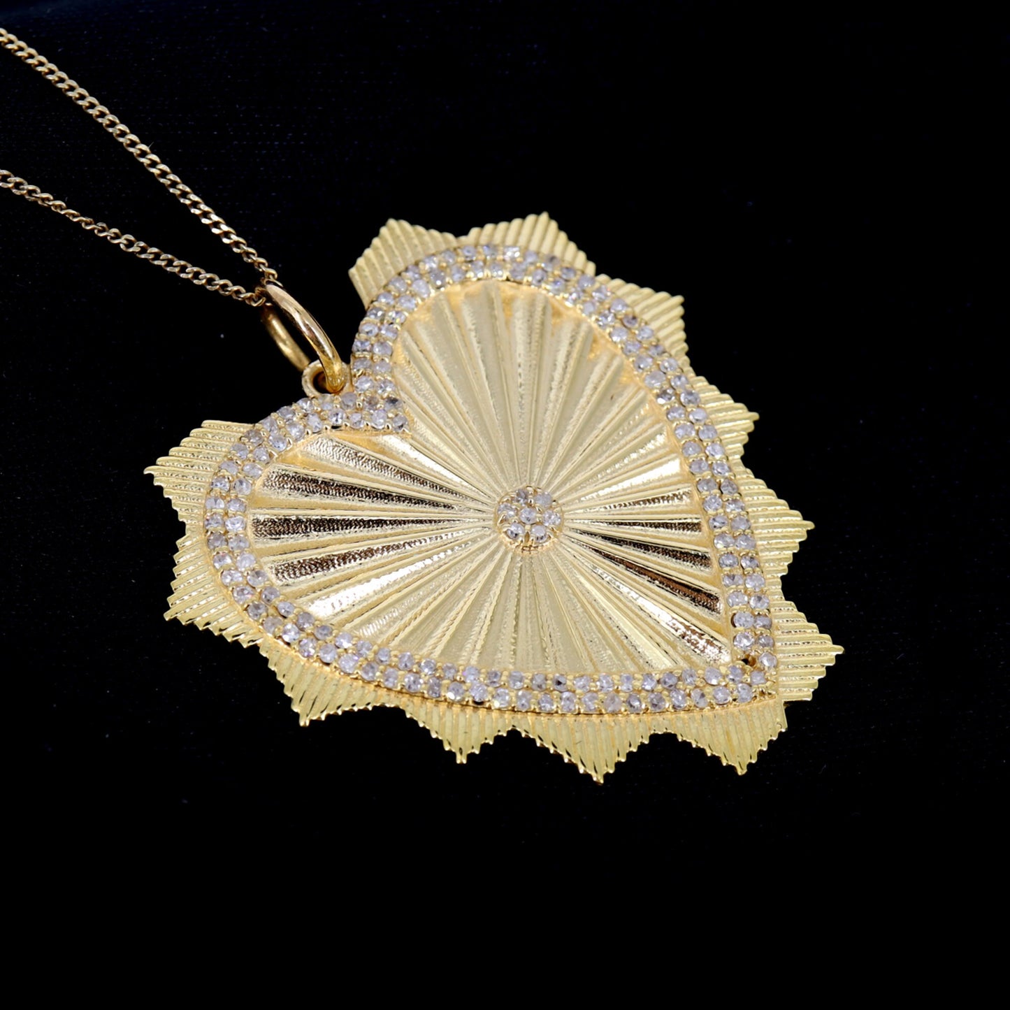 36X32Mm Shiny Heart Pendant 14K Gold