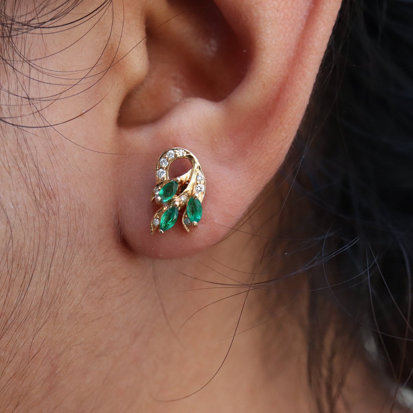 Unique Design Yellow Earring 14K Gold