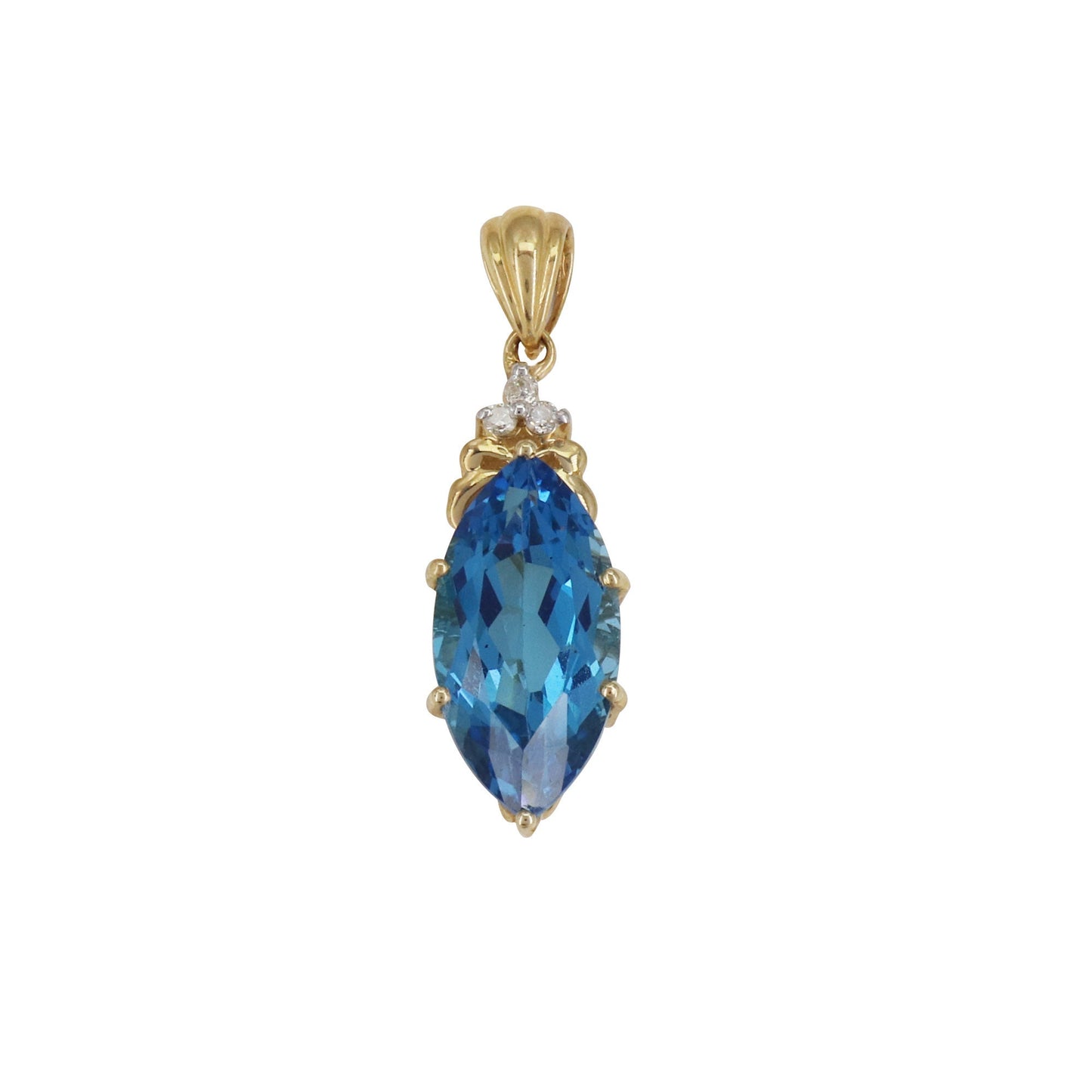 Marquise Cut Pendant 14K Gold