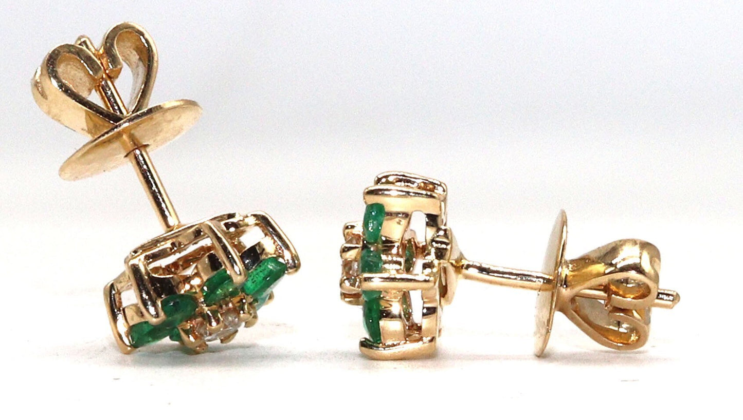 Yellow Emerald Studs Cute Studs Emerald Studs Studs As Gifts Gifts Dainty Studs 14K Gold