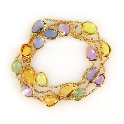 Yellow Sapphire Gemstone Necklace 18K Gold
