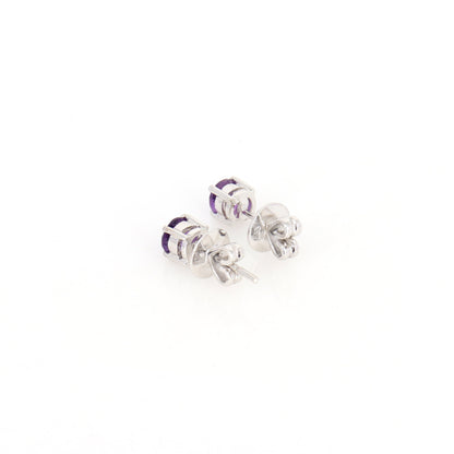 White Amethyst Studs Amethyst Earring 18K Gold