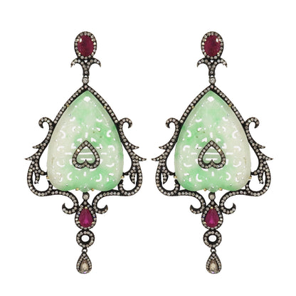 Green Jade Drop Earring
