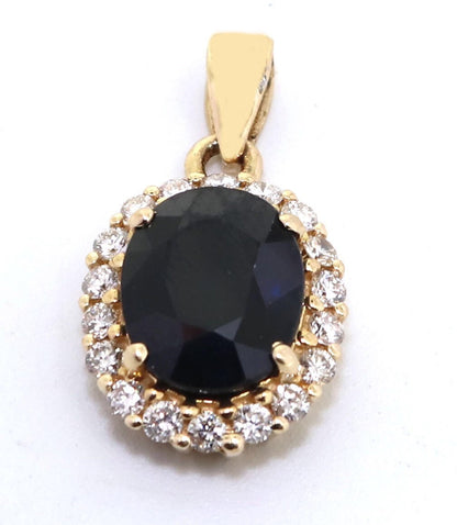 Blue Sapphire Yellow Pendent Pendant 14K Gold