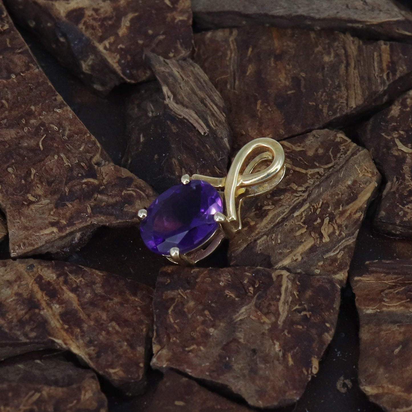 Amethyst Necklace 14K Gold