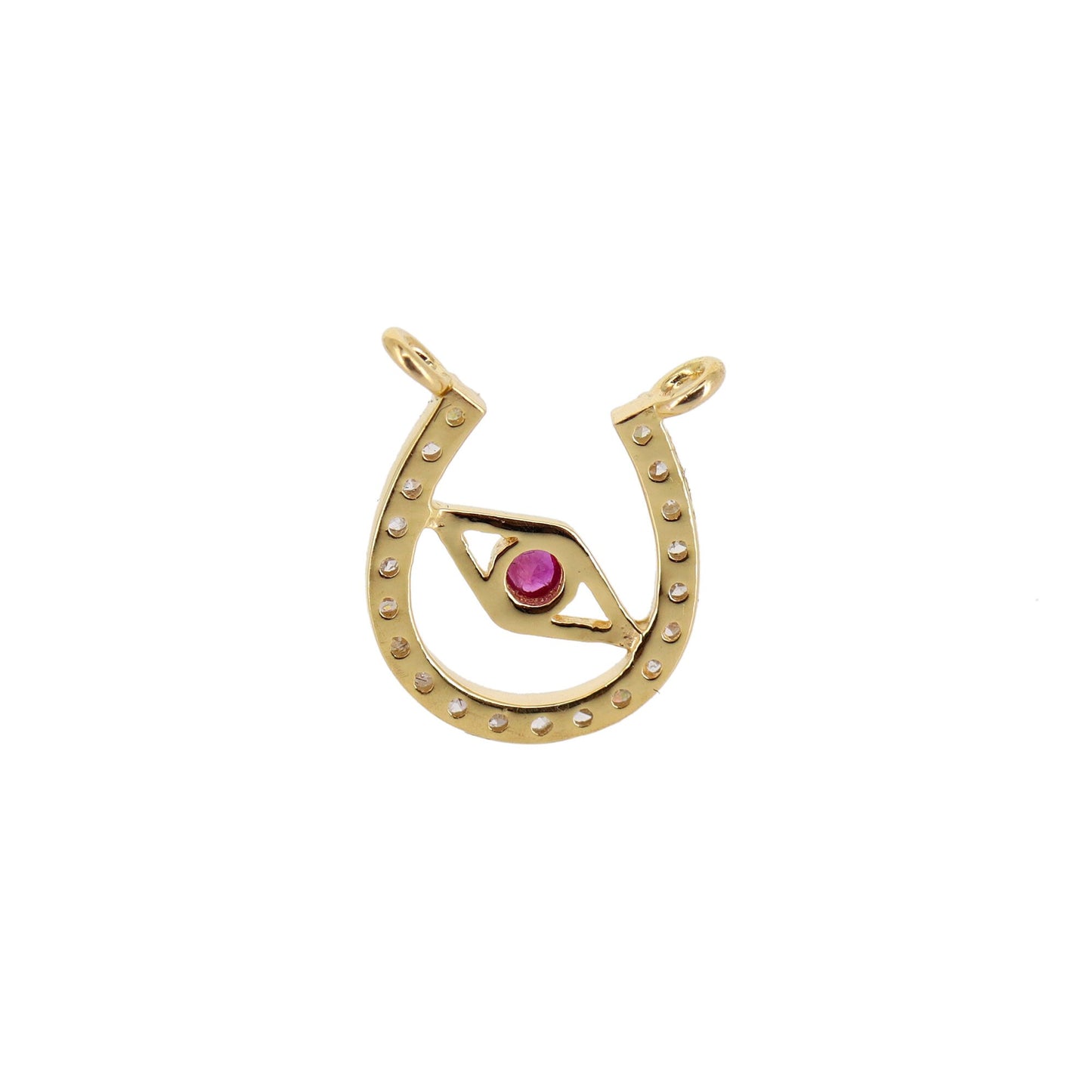 10X11Mm Horseshoe Charm Horseshoe Charm Ruby Evil Eye Horseshoe Charm Bracelet 14K Gold