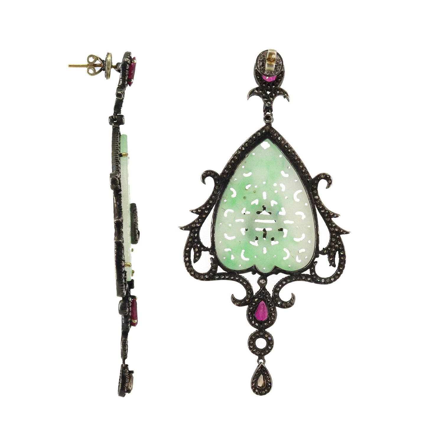 Green Jade Drop Earring