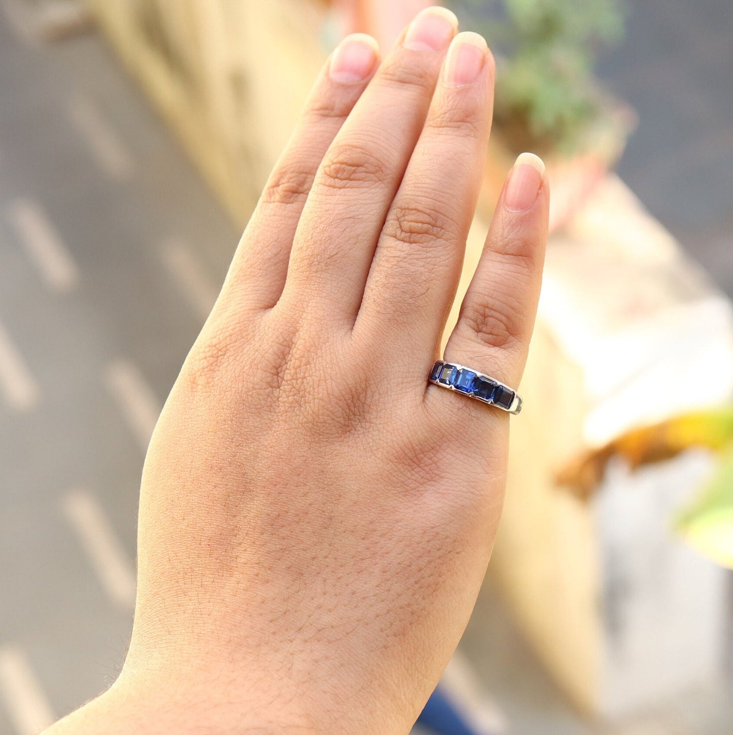 White Sapphire Ring 18K Gold