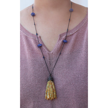 Opal Tassel Necklace