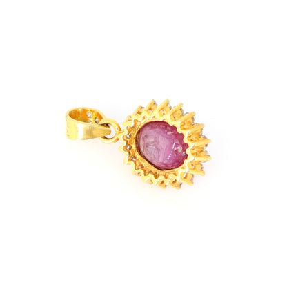 Antique Star Ruby Necklace 14K Gold