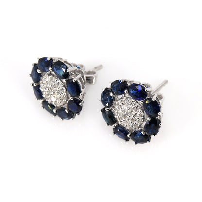 Sunflower Style Gemstone Earring 14K Gold