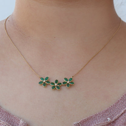 Yellow Emerald Necklace 18K Gold