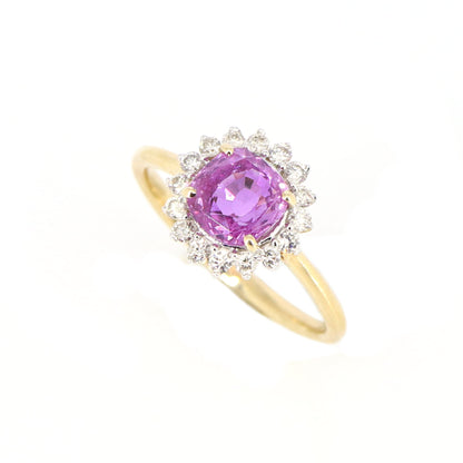 Pink Sapphire Engagement Ring Gold