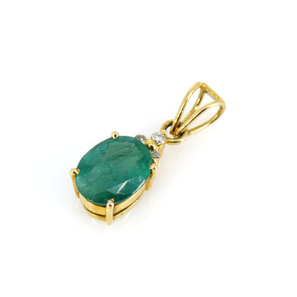 Green Emerald Pendant 18K Gold