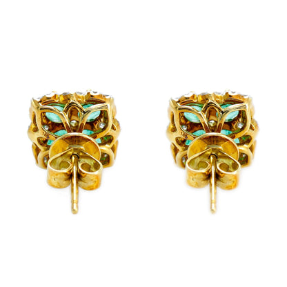 Oval Shape Emerald Stone Earring 18K Gold