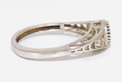 925 Sterling White Rhodium Beautiful Ring Gold