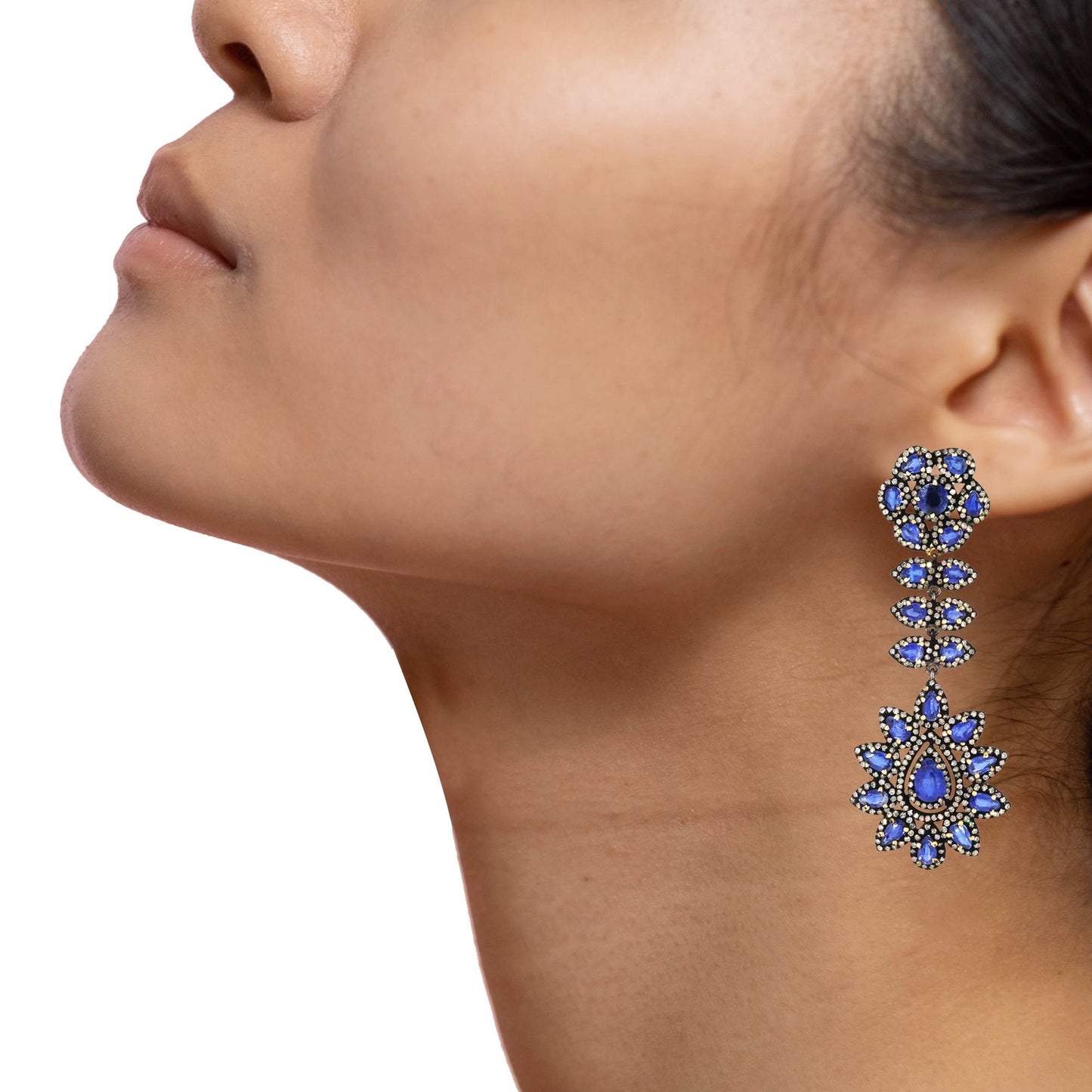 Vintage Replica Inspired Jewellery Taurus Blue Kyanite Earring