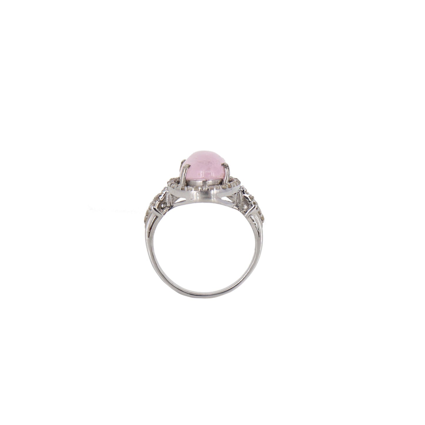 Pink Tourmaline Gemstone Pave 925 Handmade Fashion Ring Silver