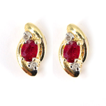 Estate New Yellow .29Ct Ruby Earring 14K Gold