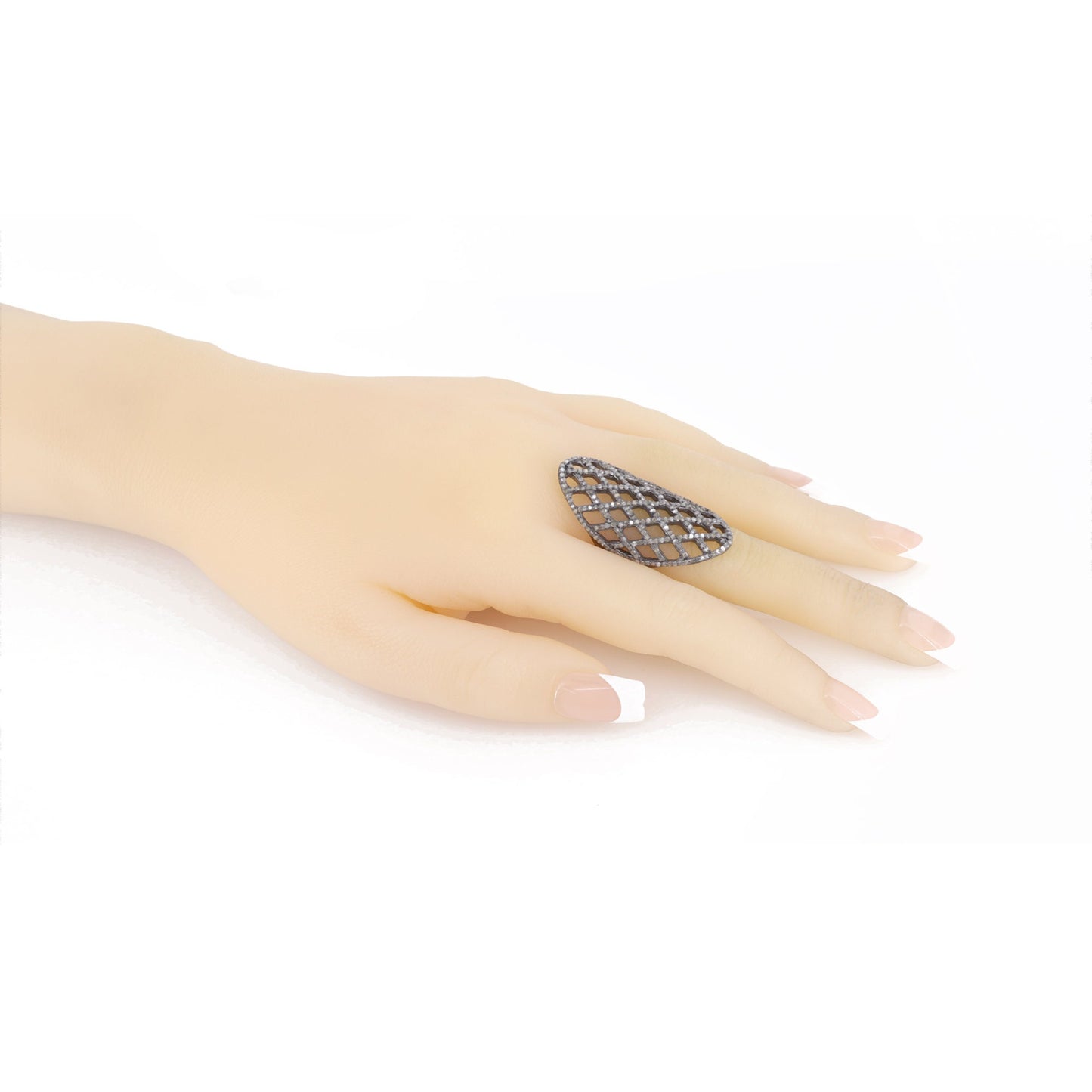 Retro Pave Ring Silver