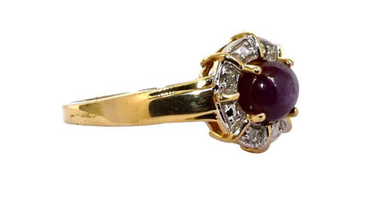 Yellow Star Ruby Ring 14K Gold