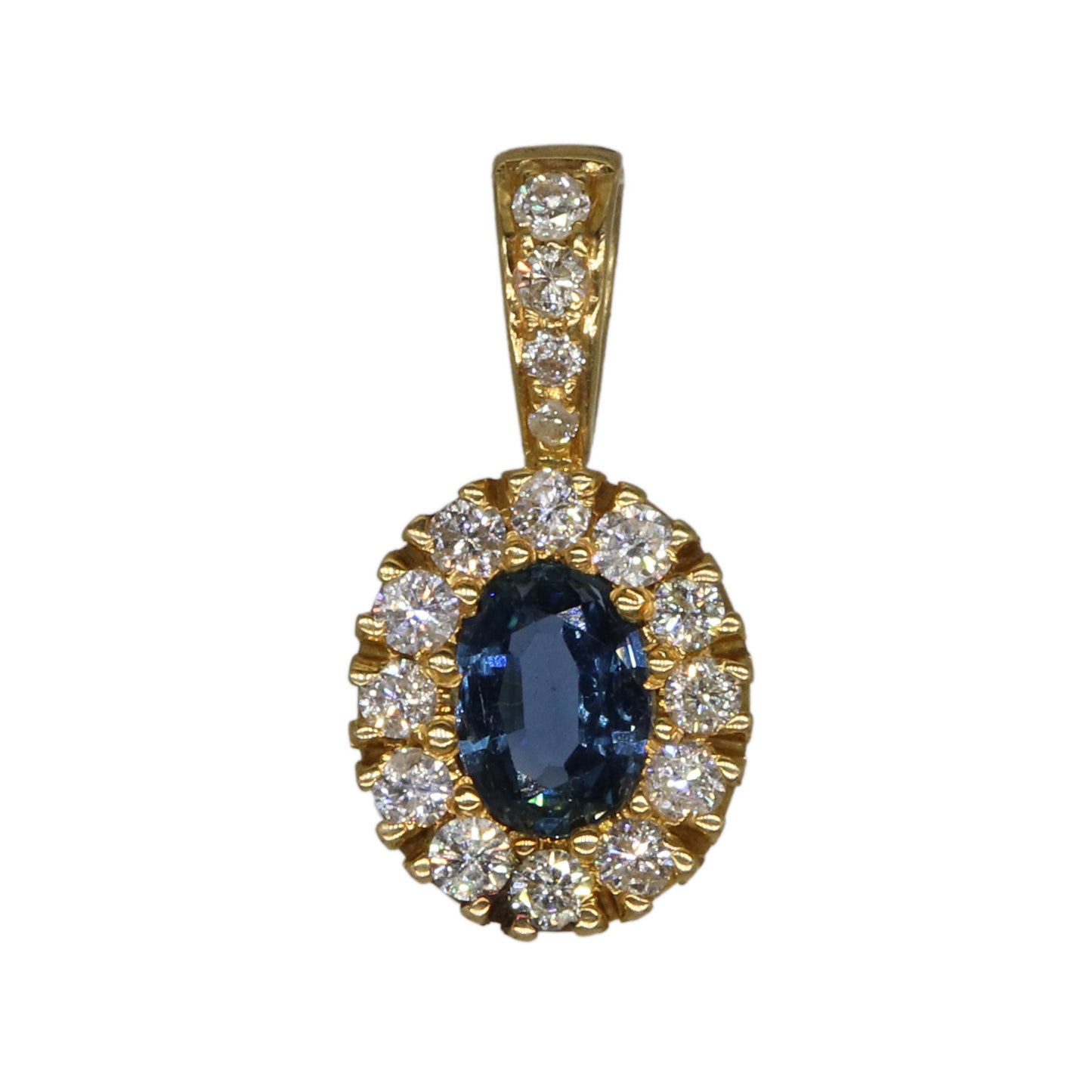 Blue Sapphire Pendant 18K Gold