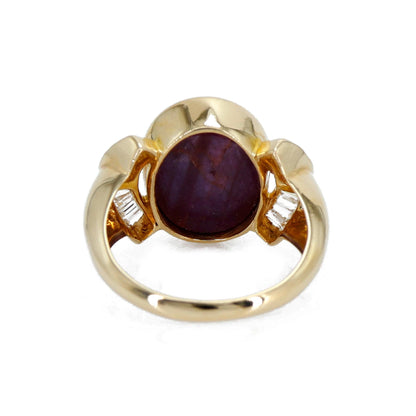 Yellow Star Ruby Ring 14K Gold