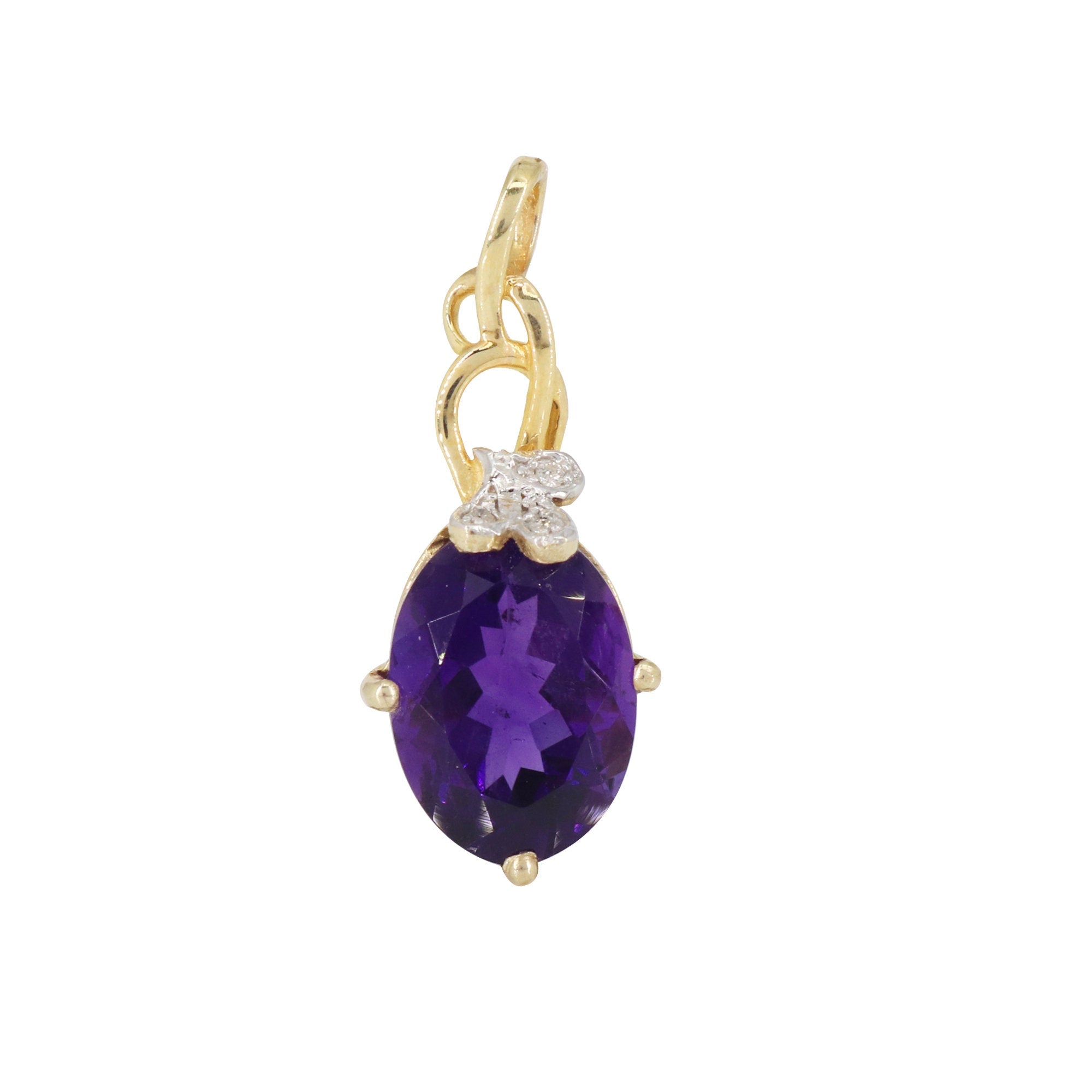 Yellow Amethyst & Pendant 14K Gold