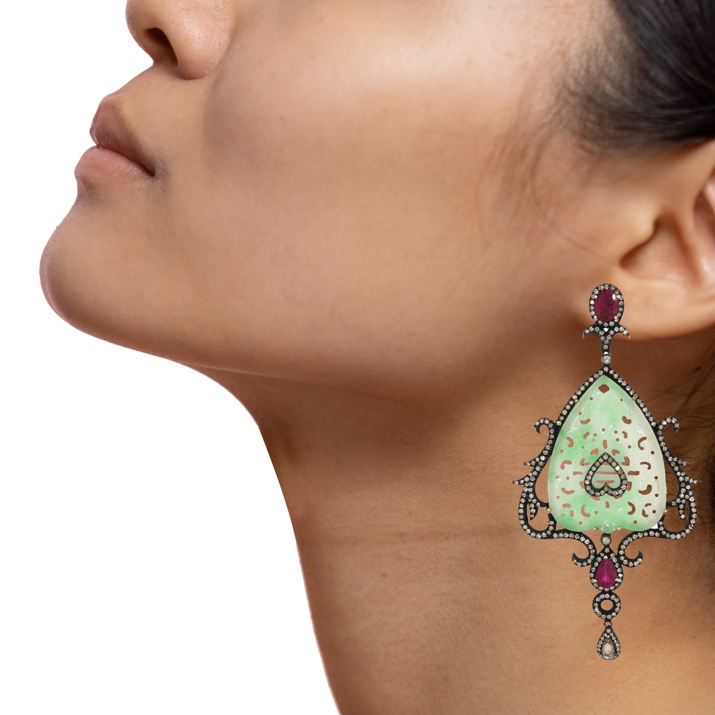 Green Jade Drop Earring