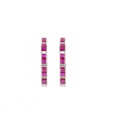 Ruby Hoop Earring 18K Gold