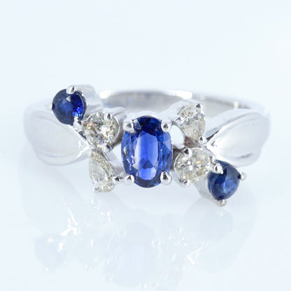 Ruby Emerald Sapphire Ring Silver