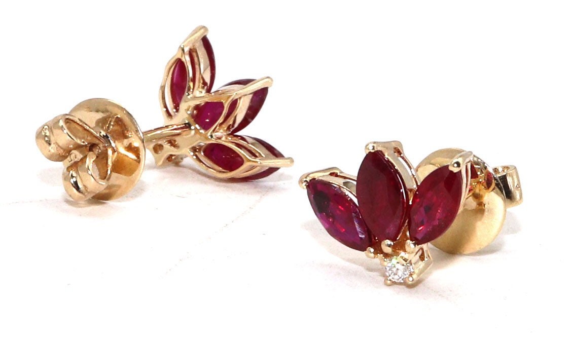 Ruby Lotus Earring