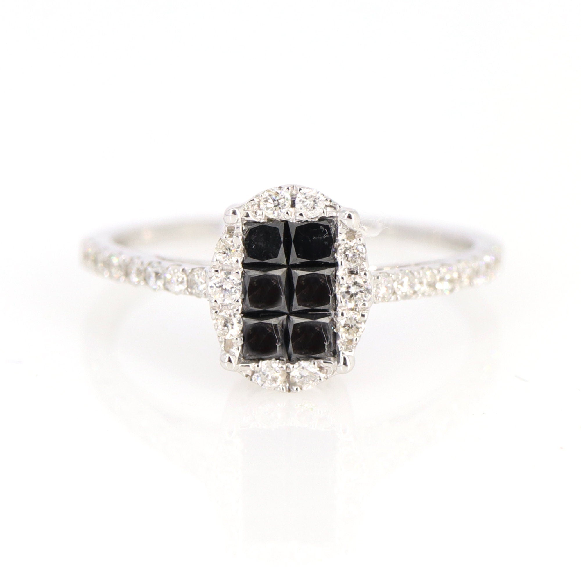 Black Engagement Ring 18K Gold