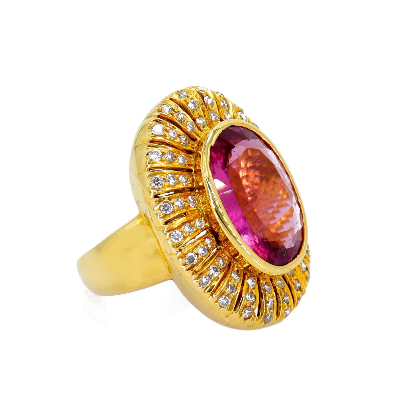 Pink Tourmaline Stacking Ring 18K Gold