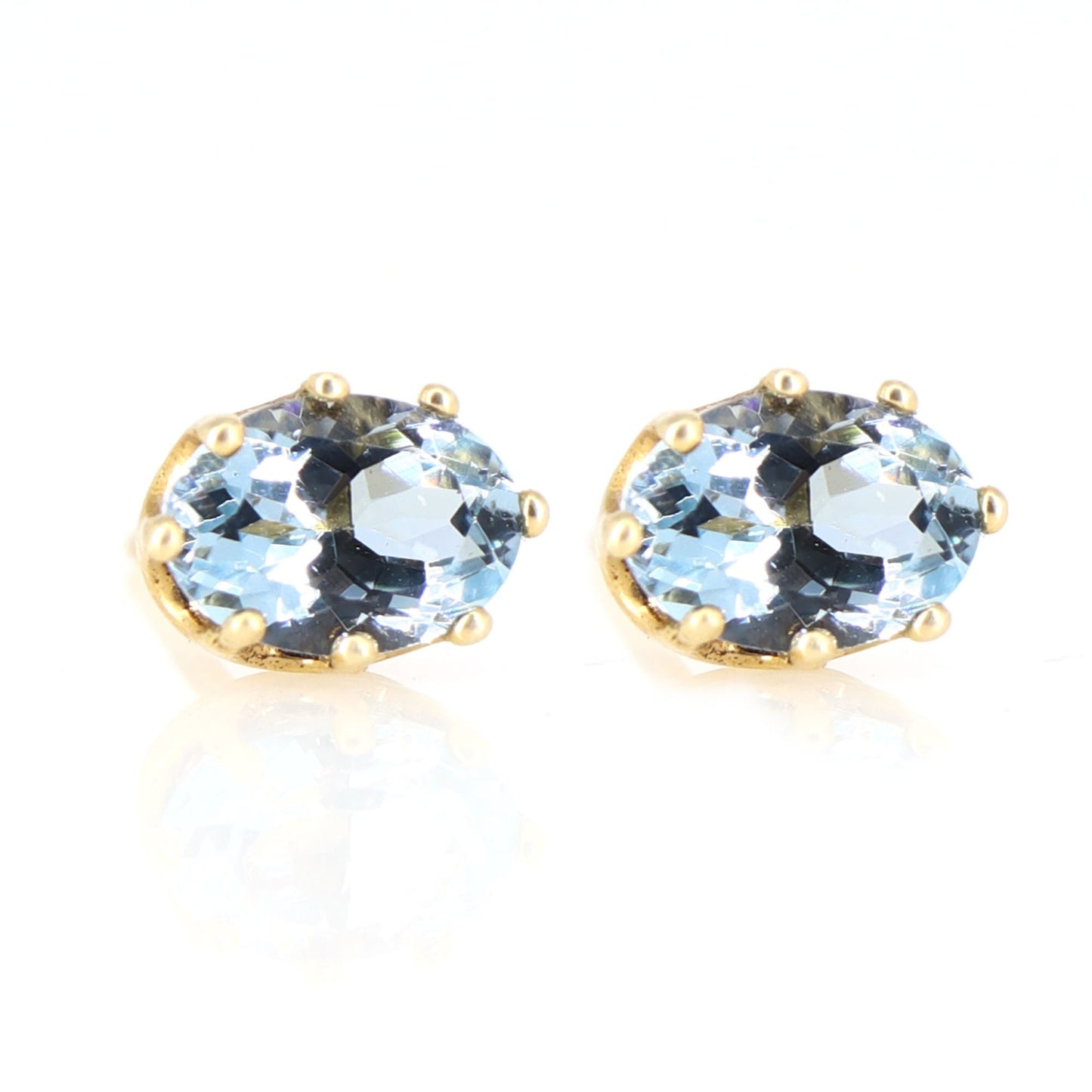 Classic March Blue Earring Gold