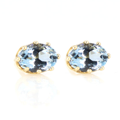 Classic March Blue Earring Gold