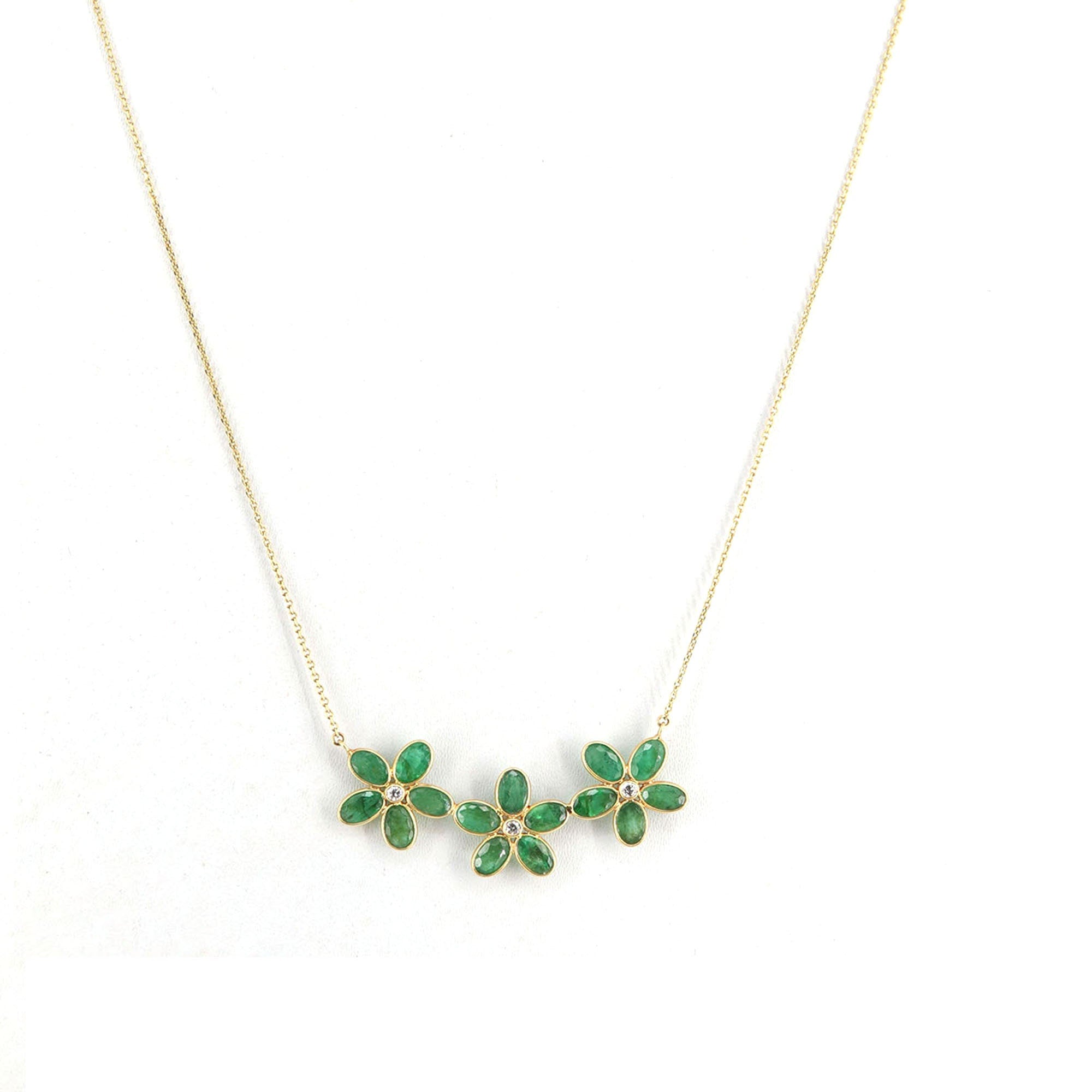 Yellow Emerald Necklace 18K Gold