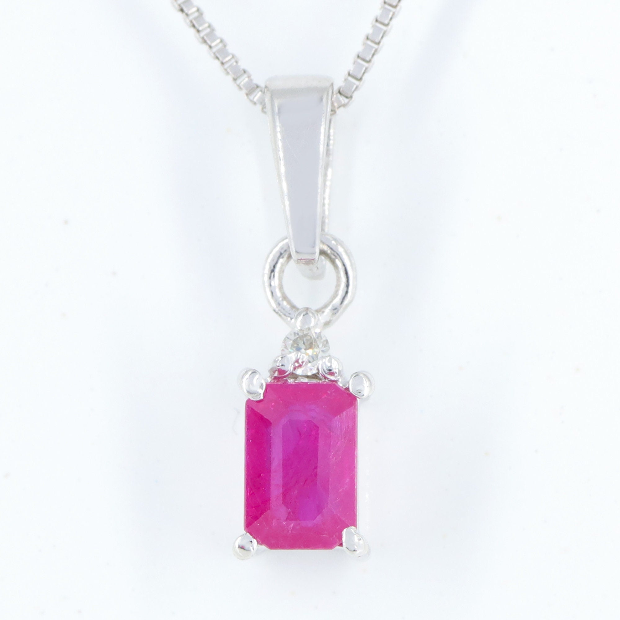 Ruby & Sapphire Necklace Silver